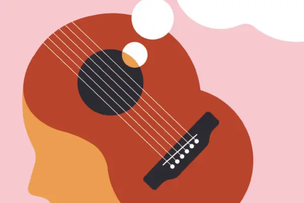Een illustratie van een persoon die zich iets herinnert door muziek