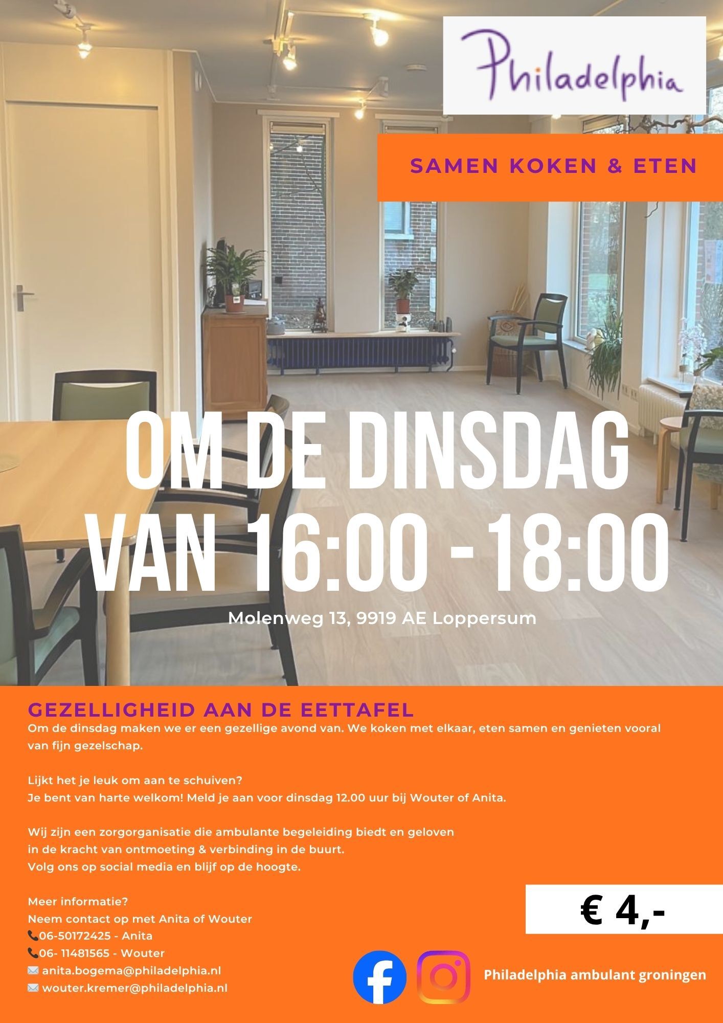 Gezelligheid aan de eettafel in Loppersum